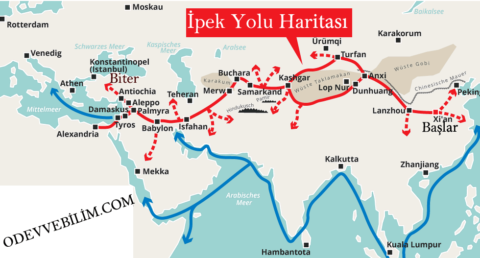 ipek yolu haritası